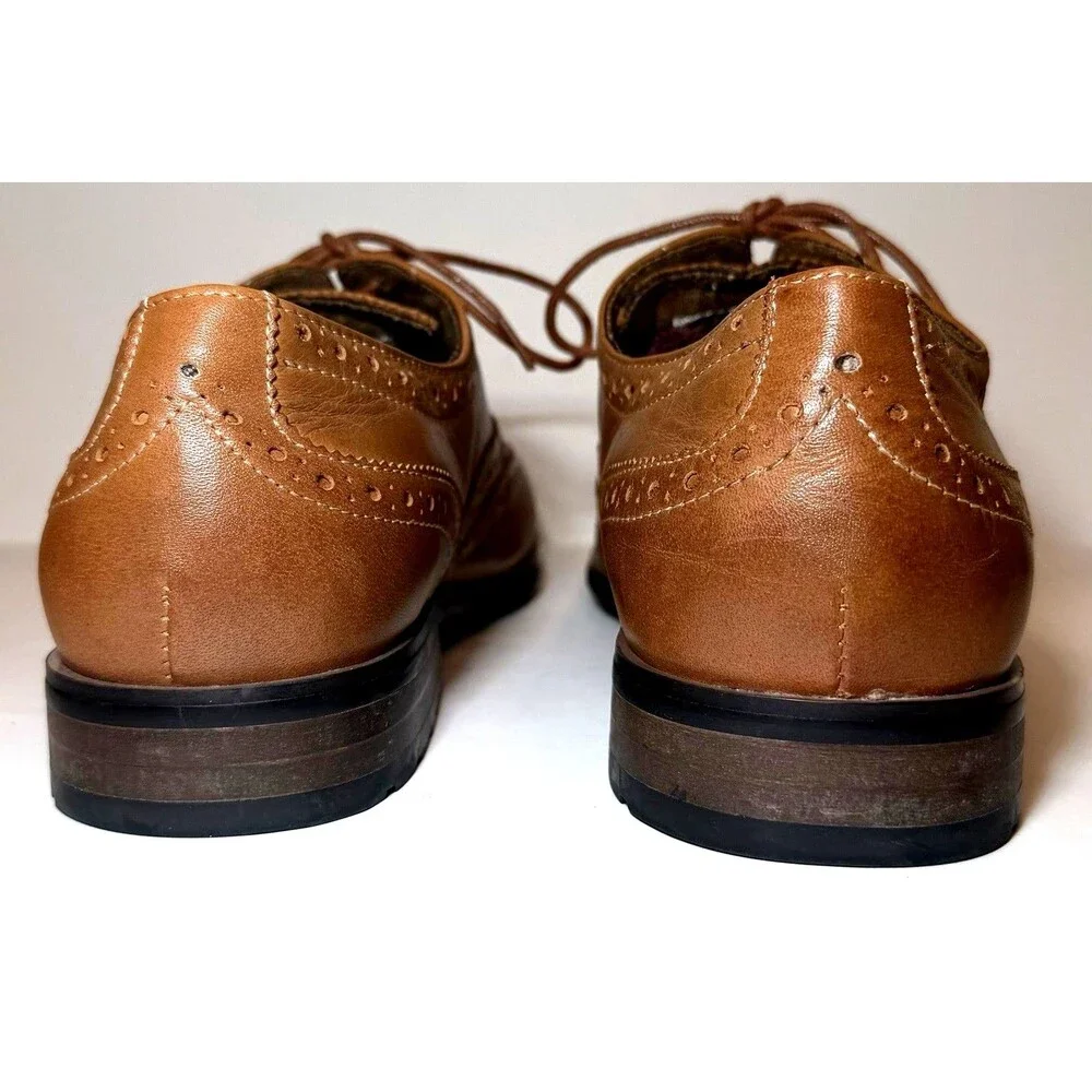Nunn Bush TJ Men’s 9M Brown Leather Wingtip Oxford Brogue Dress Shoes 84637